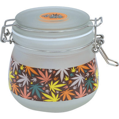 500Ml Glass Jars White Leaves