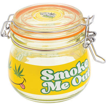 500Ml Glass Jar Smiley Smoke Me Out