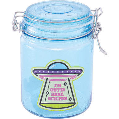 22Oz Blue Ufo Glass Jar With Clasp - CannaDevices