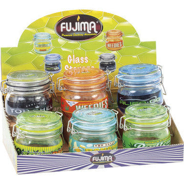 6Count 150Ml Asst. Glass Stash Storage Jars.