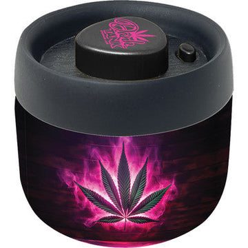 4.25In Neon Flame Leaf Ultra Dank Tank Vacuum Jar