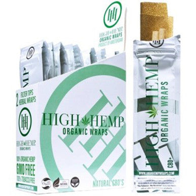 25 Ct. Organic High Hemp Wraps 2pc To Pk.