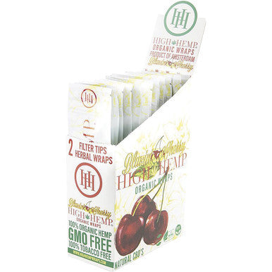 25 Ct. Blazin Cherry High Hemp Wraps 2pc To Pk.