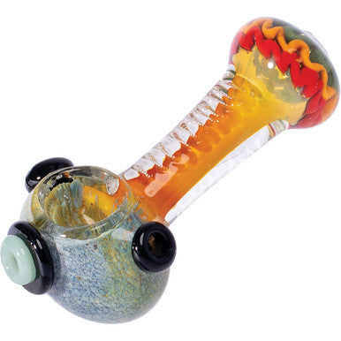 4.5""Rasta Ribbon Cut Button Head Pipe (Color May Vary)