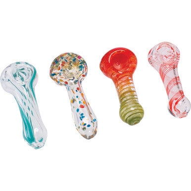 12ct. 3" Asst Color  Hand Blown Glass Pipes