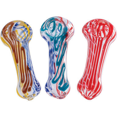 12ct. 3" Asst Color Hand Blown Glass  Pipes - CannaDevices