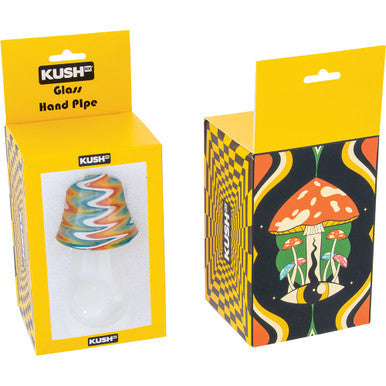 4" Mushroom Wig Wag Hand Pipe - Multi