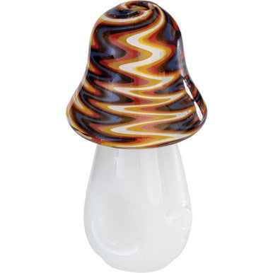 4" Mushroom Wig Wag Hand Pipe - Red