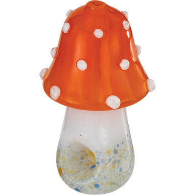4" Polka Dot Mushroom Hand Pipe - Orange