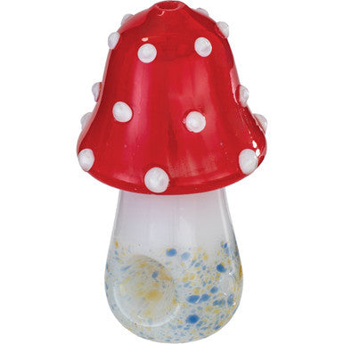4" Polka Dot Mushroom Hand Pipe - Red