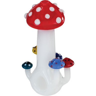 4" Mushroom Sprouts Hand Pipe - Red