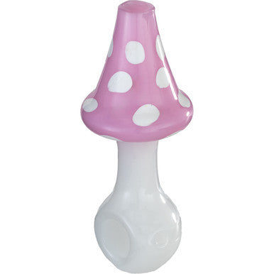 4" Milky Mushroom Hand Pipe - Pink - CannaDevices