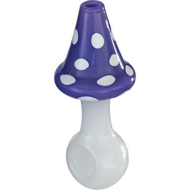 4" Milky Mushroom Hand Pipe - Purple