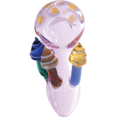 4" 3 Color Mushroom Hand Pipe - Pink - CannaDevices
