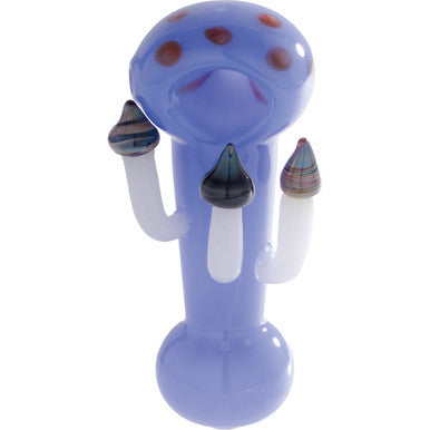 4" 3 Mushroom Hand Pipe - Blue