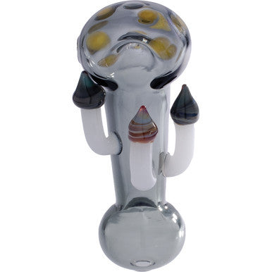 4" 3 Mushroom Hand Pipe - Smokey Grey