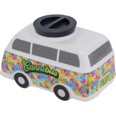 5" Large Hippie Bus Ceramic Storage Jar
