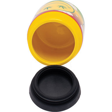 3.75In Large Ceramic Stash Jar - Stoned Smiley