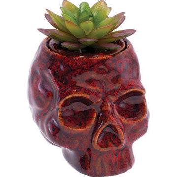 4.5In Red Skull Planter Stash Jar
