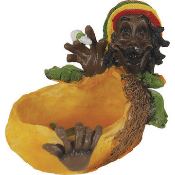 Jamaican Poly Resin Orange Colour Ashtray