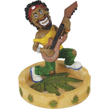 Jamaican Poly Resin Musician Ashtray With Guitar