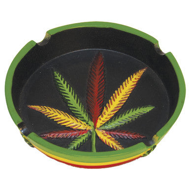 8ct. Poly Stone Leaf/ Jamaican Ashtray - CannaDevices
