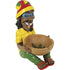 17" Large Jamaican Man Ashtray with reggae figurine and cannabis leaf design
