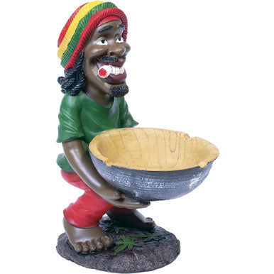 17" Large Jamaican Man Green Ashtray - CannaDevices