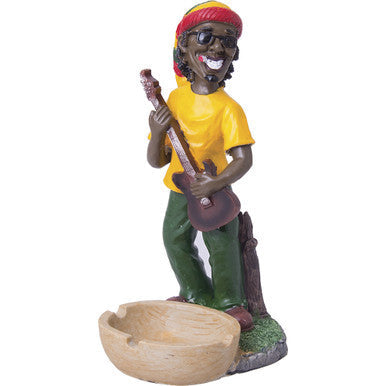 Medium Size Jamaican Man With Guiter Ashtray 9.75"