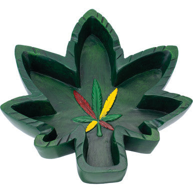 Big 6.5" Leaf Polystone Ashtray