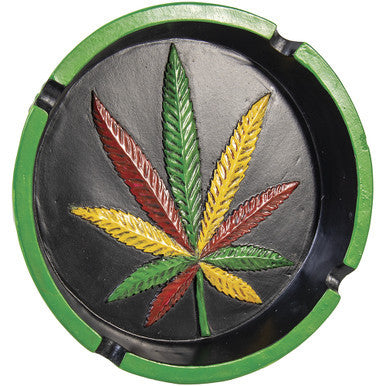 Big 6" Round Leaf Polystone Ashtray - CannaDevices