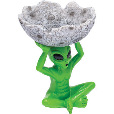 5.5in Half-Moon Alien Polystone Ashtray