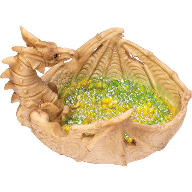 5in Bone Dragon Green Glittering Ashtray