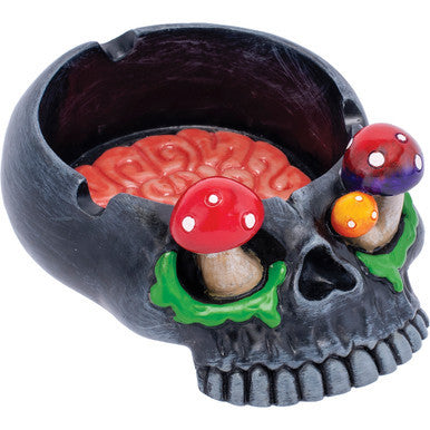 Black Skull Pink Brain & Mushroom Eyes Ashtray - CannaDevices