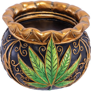 4.6in Royal Leaf Cauldron Ashtray