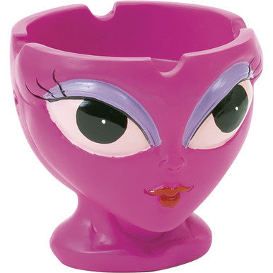 4ct. Green Alien Polystone Ashtrays