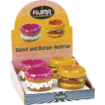 4ct. Donut & Hamburger Polystone Ashtrays
