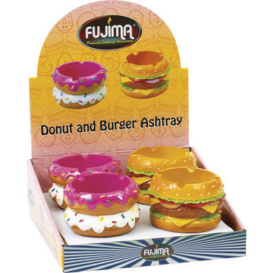 4ct. Donut & Hamburger Polystone Ashtrays