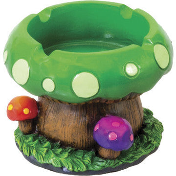 4ct. Green & Purple Mushroom Polystone Ashtrays
