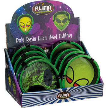 8ct. Alien Head Polystone Ashtrays