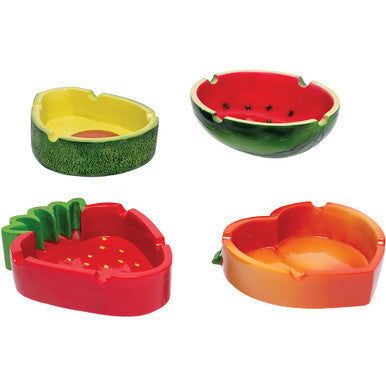 4ct. Fruit Polystone Ashtrays