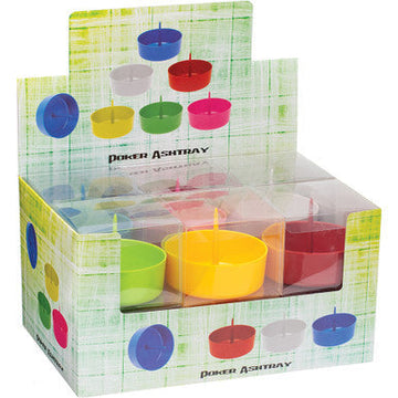 12ct. Poker Cashed Ashtray - Assorted Colors