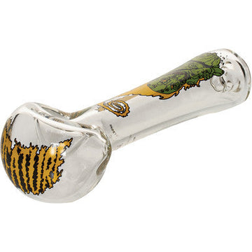 4.5in Clear Goblin Spoon Hand Pipe W/Ash Catcher Mouthpiece
