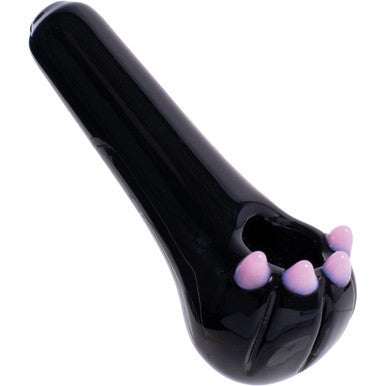 3.9in Black Cat Paw Glass Hand Pipe