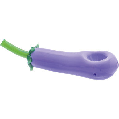 5.3in Purple Eggplant Glass Hand Pipe