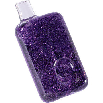 4in Purple Liquid Glitter Square Hand Pipe