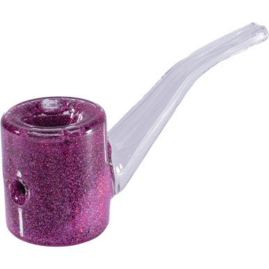 5in Deep Rose Liquid Glitter Sherlock Hand Pipe