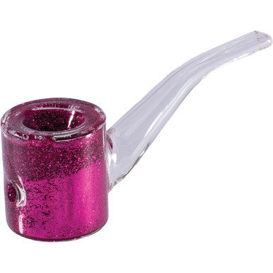 5in Pink Liquid Glitter Sherlock Hand Pipe