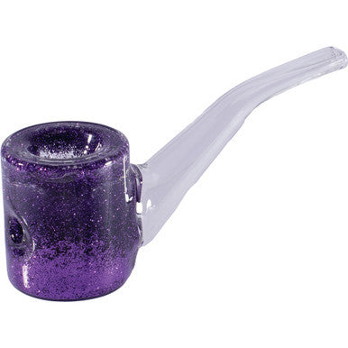 5in Purple Liquid Glitter Sherlock Hand Pipe - CannaDevices