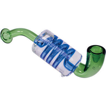 7in Green Coil Glycerin Sherlock Hand Pipe
